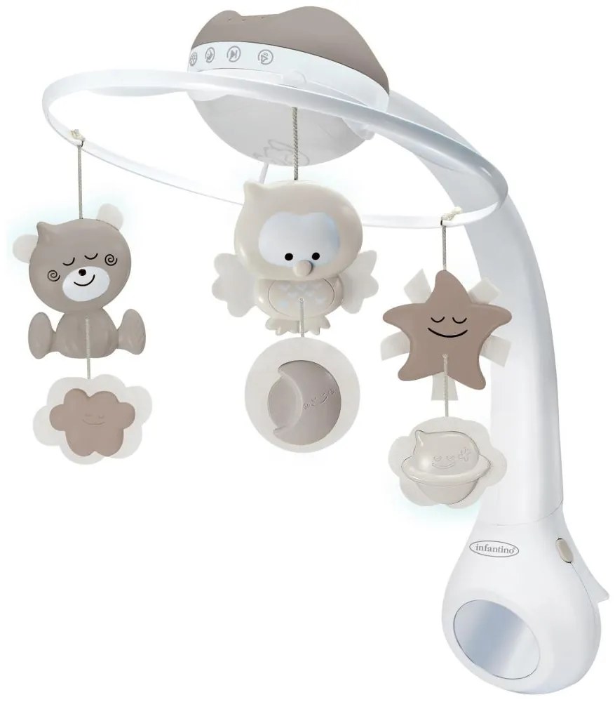Infantino - Giostrina per culla con melodia 3in1 3xAAA marrone
