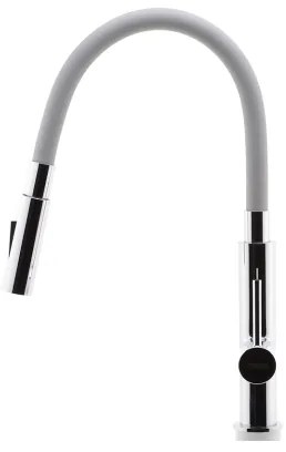 FERRO - Rubinetto per lavello con braccio flessible cromo lucido/grigio