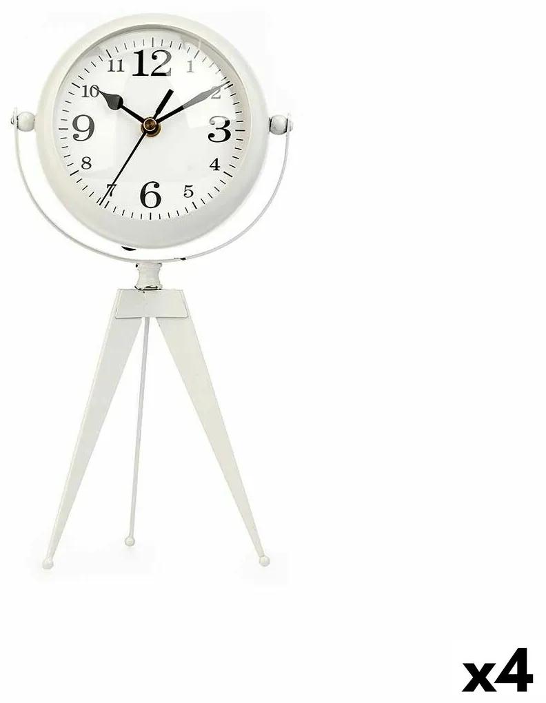 Orologio da Tavolo Tripode Bianco Metallo 14 x 30 x 11 cm (4 Unità)
