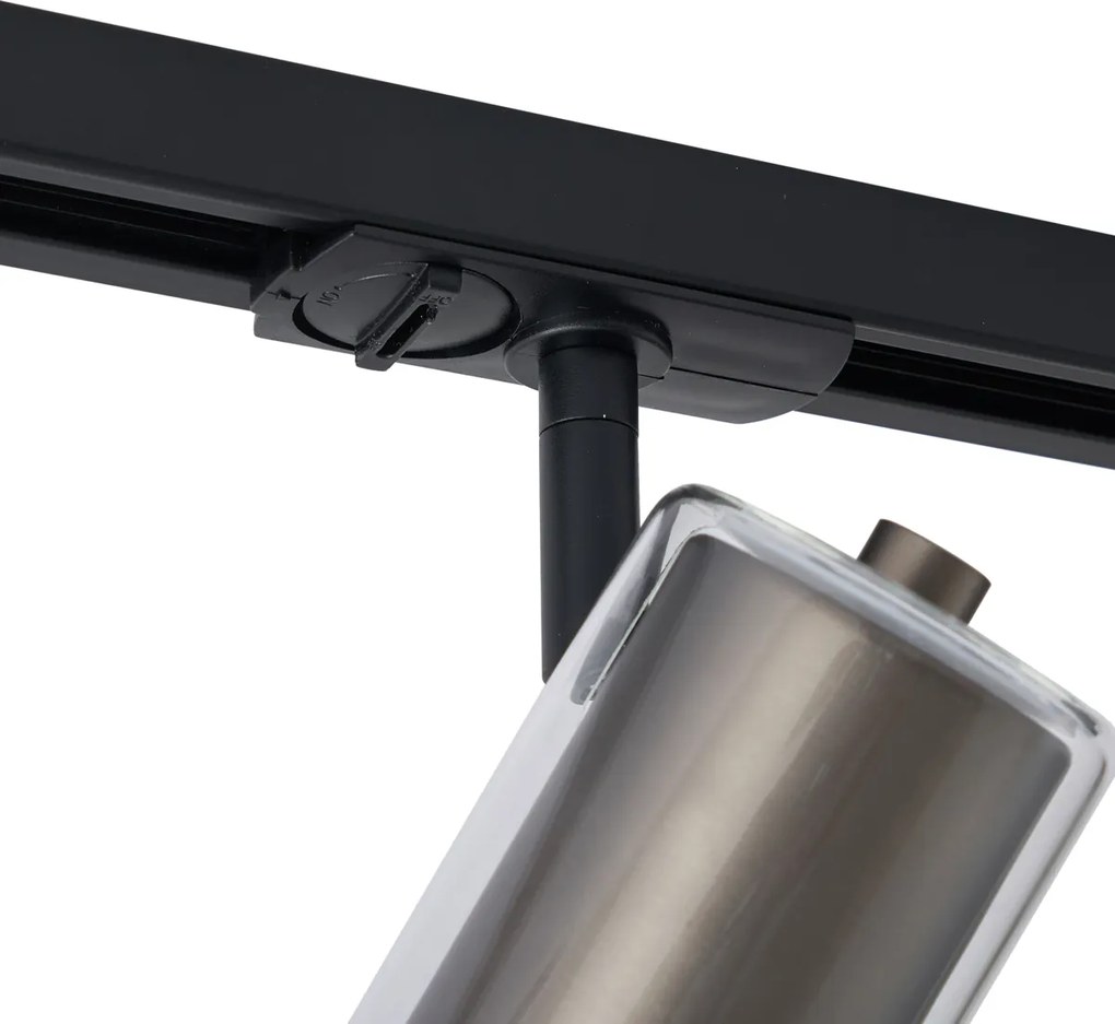 Modern railsysteem zwart met 5 spots gunmetal 1-fase - Iconic Lloyd