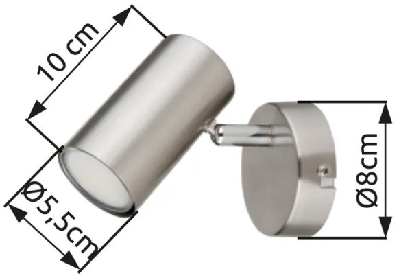 Globo 57914-1N - Faretto da parete ALLVI 1xGU10/25W/230V cromo