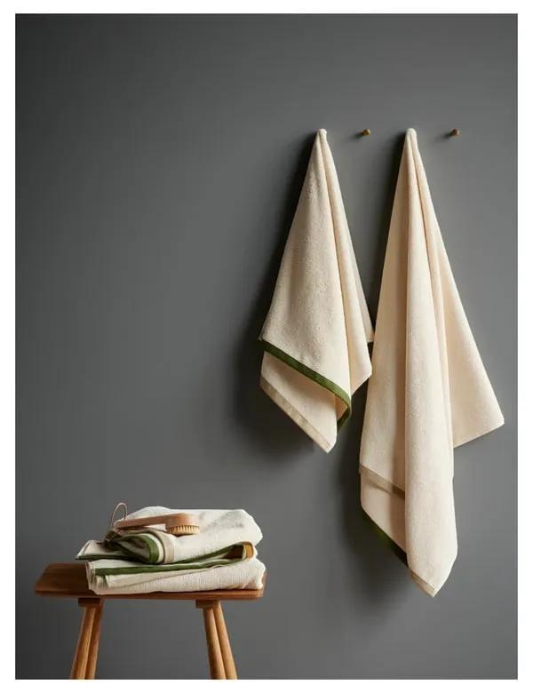 Asciugamano in cotone verde e beige 70x140 cm Contrast - Södahl