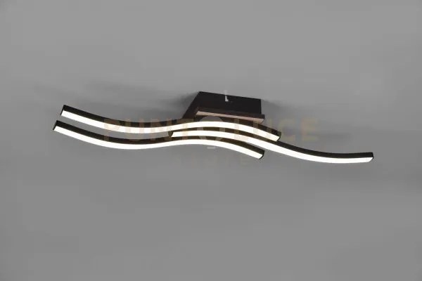 Route plafoniera led  15w 1000lm, 3000k 3 bacchette ondulate antrac...