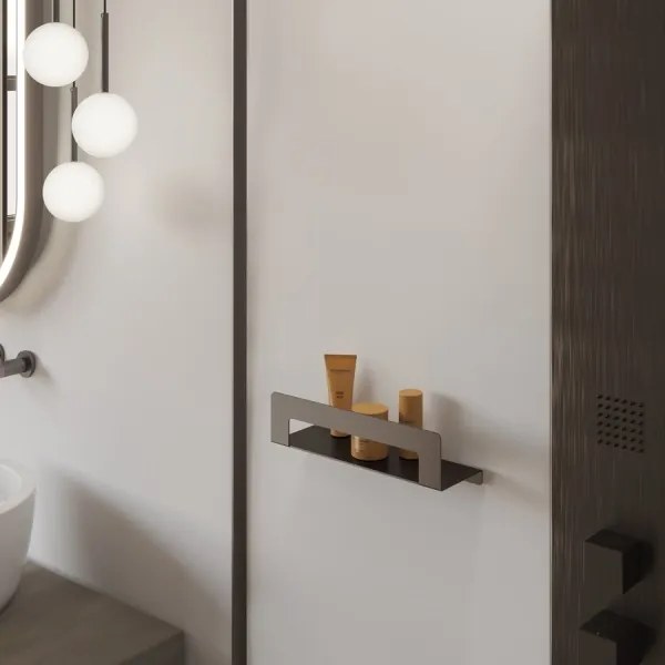 Gedy - Mensola con porta asciugamani CLEO 50 cm grigio metallico