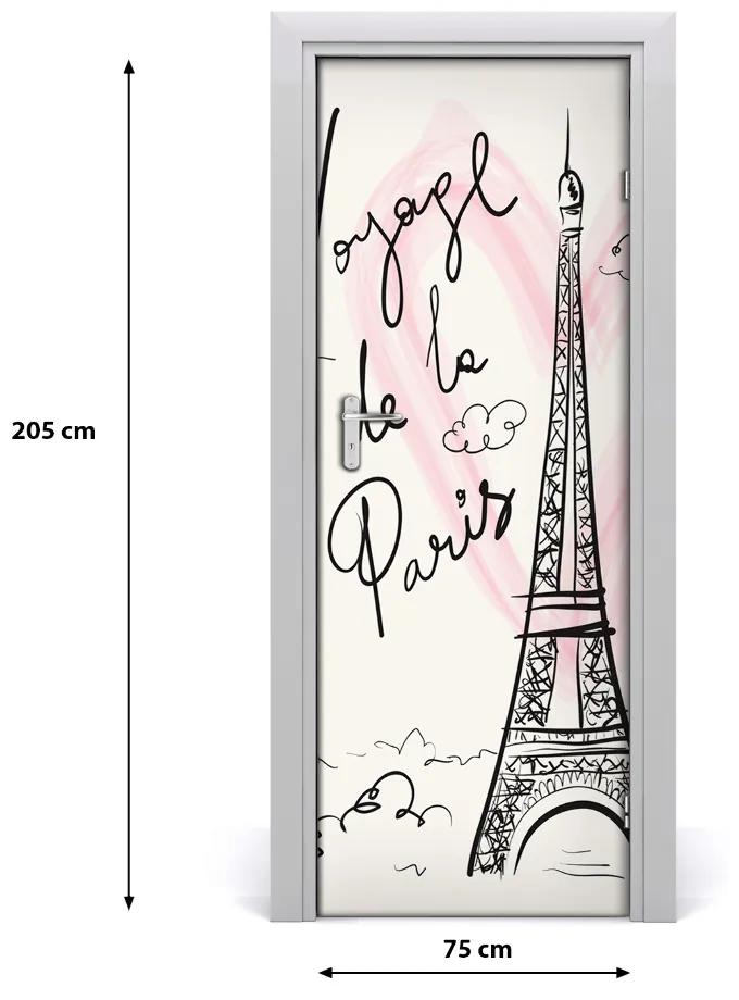 Adesivo per porta Torre Eiffel Paris 75x205 cm