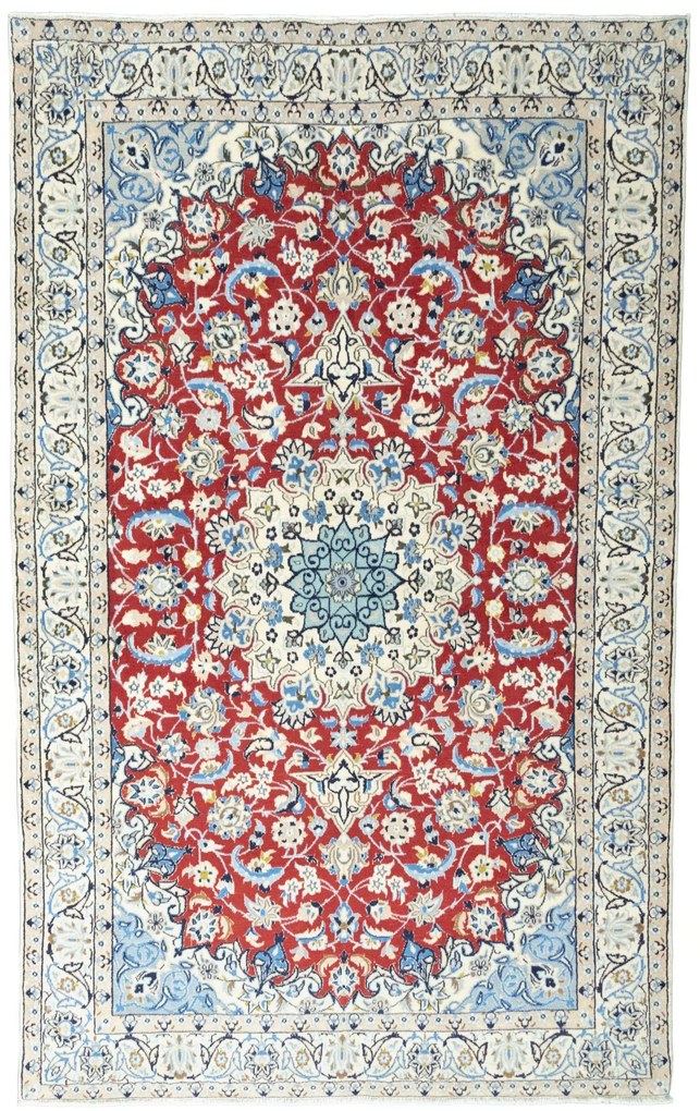 Nain Tappeto persiano 210x130 Rosso (Iran) Annodato A Mano