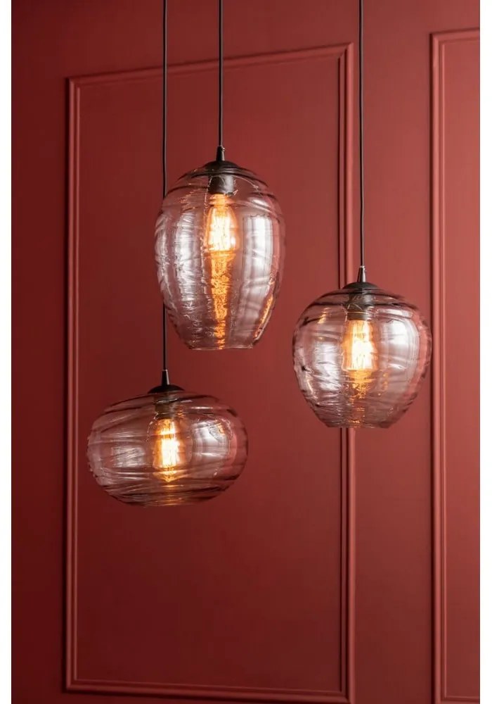 Lampada a sospensione in vetro grigio, altezza 21 cm Sphere - Leitmotiv