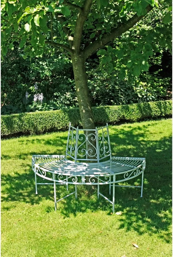 Panchina da giardino in metallo bianco Varda - Garden Pleasure