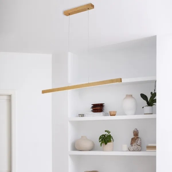 Lampadario LED a cavo VERDE LED/18W/230V 3000K 106 cm rovere