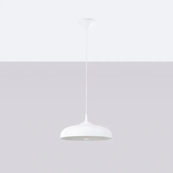 Sollux SL.1329 - Lampadario a sospensione con filo GINA 1xE27/15W/230V diametro 38 cm bianco