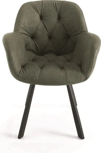 Sedia da soggiorno in ecopelle Verde gambe metallo CELIA Set 2 pz