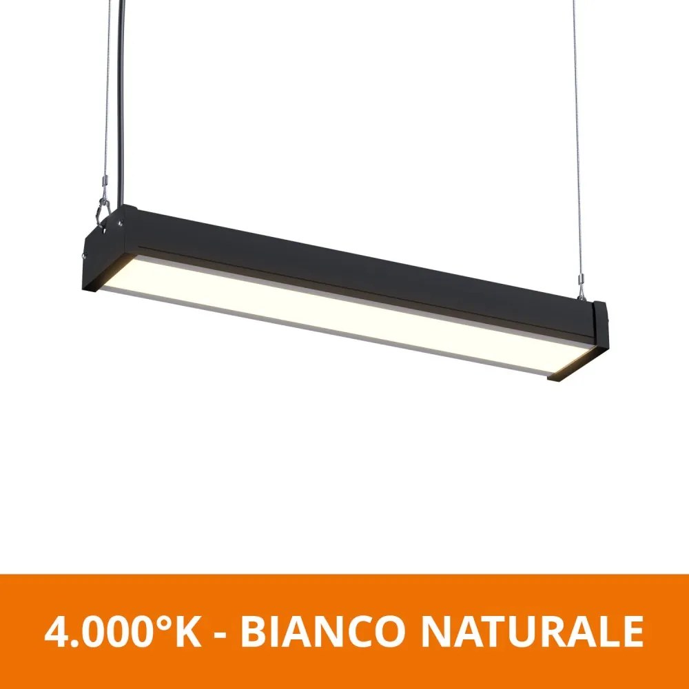 Campana Lineare 100W 51cm Sospesa OSRAM chip LED 11.000 lumen Colore  Bianco Naturale 4.000K