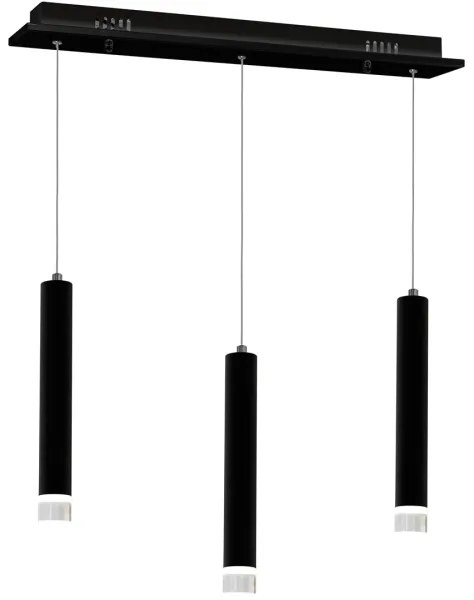 Lampadario LED su corda CARBON 3xLED/15W/230V