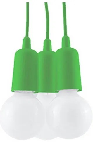 Lampadario su filo DIEGO 3xE27/60W/230V verde