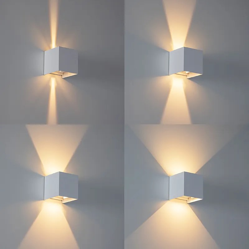 Lampada da parete per esterni bianca con LED a 2 luci IP54 - Edwin
