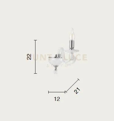 Applique cherubini 1 luce tortora e cromo attacco e14 h.22cm