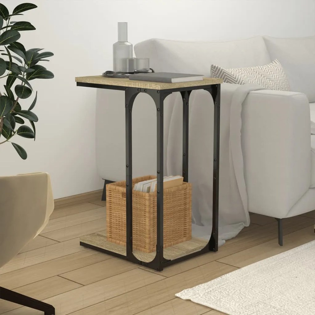 Tavolino Rovere Sonoma 40x30x60 Cm İn Legno Multistrato /