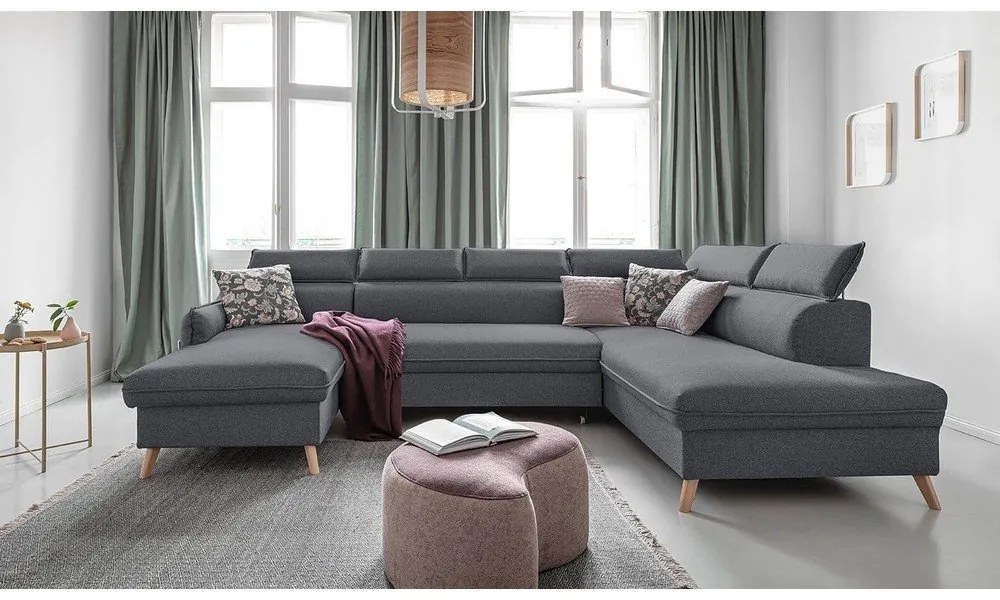 Divano letto angolare grigio scuro (angolo destro) Sweet Harmony - Miuform