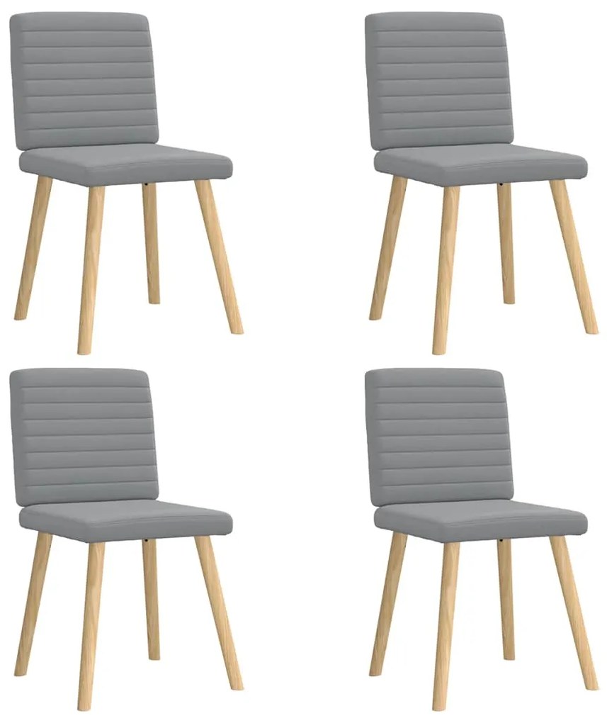 Sedie Da Pranzo 4 Pz Grigio Chiaro İn Tessuto /