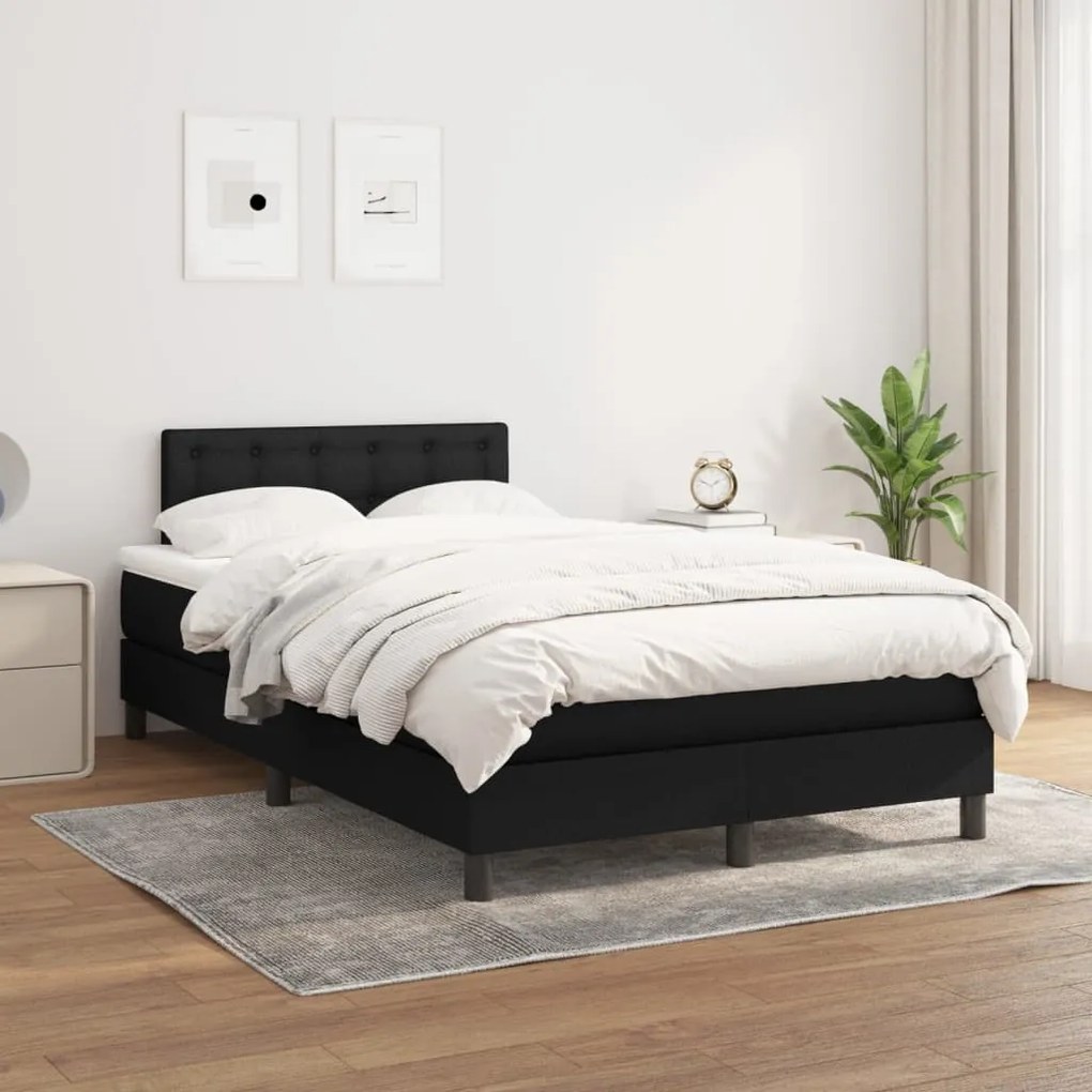 Giroletto A Molle Con Materasso Nero 120x200 Cm İn Tessuto /
