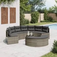 Set Divani da Giardino Semicircolare 3 pz in Polyrattan Grigio 3262075