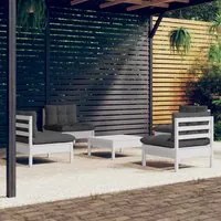 Set Divani da Giardino 5 pz con Cuscini Antracite Legno di Pinocod mxl 121438