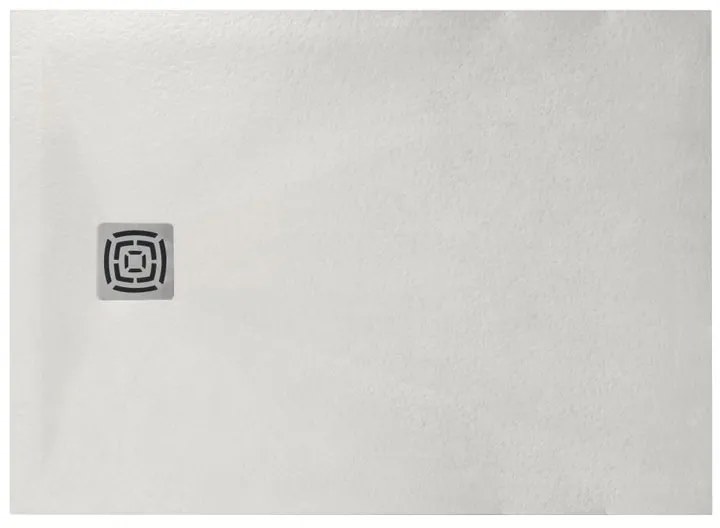 Piatto doccia in resina FS25 bianco L 120 x L 90 x H 3 cm effetto pietra