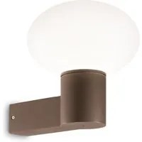 Applique Da Parete Contemporaneo Clio Alluminio Coffee 1 Luce E27 42W Ip44