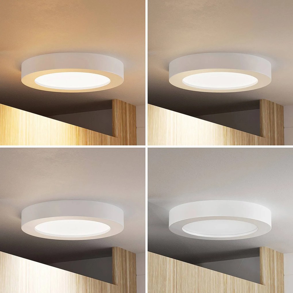 Prios Plafoniera LED Edwina, bianco, 23 cm, CCT, IP44