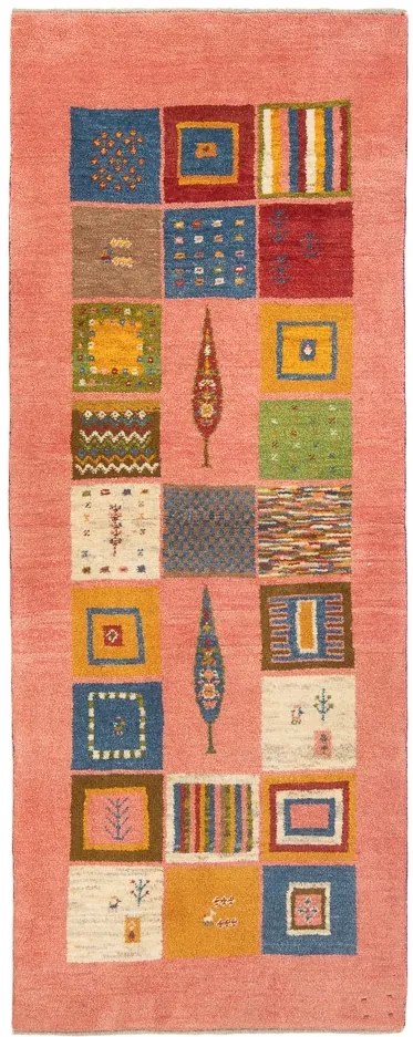 Gabbeh Tappeto 80 x 200 Rosa (Iran) Annodato A Mano