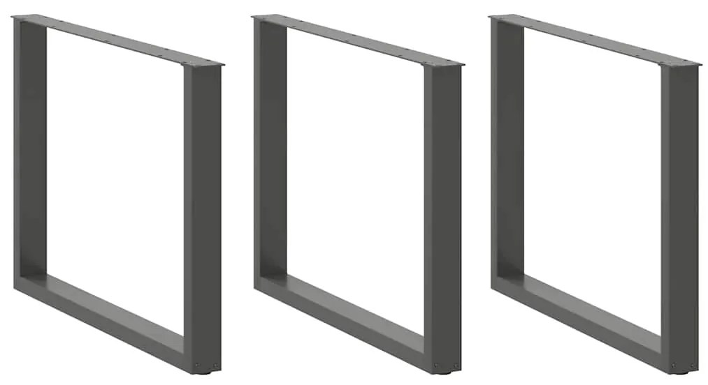 Gambe Tavolo Pranzo A U 2 Pz Antracite 100x(72-73)cm İn Acciaio /