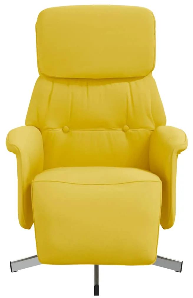 Poltrona reclinabile con poggiapiedi giallo chiaro in tessuto