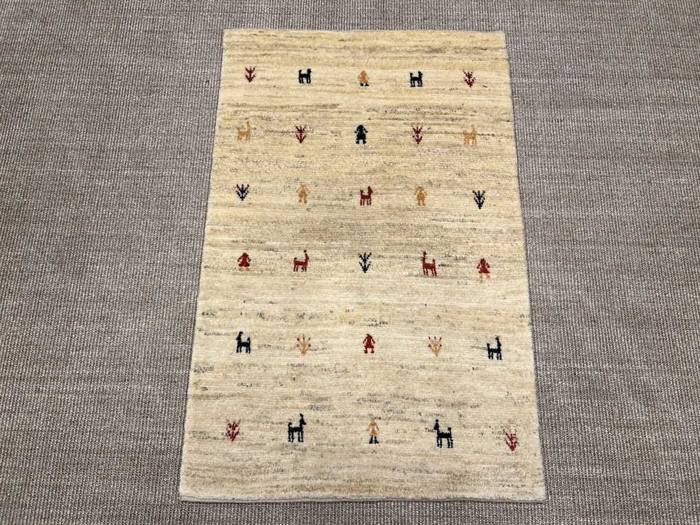 Gabbeh Tappeto 120x80 Beige (Iran) Annodato A Mano