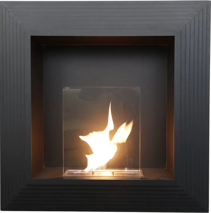Caminetto a bioetanolo da parete 2.5KW in acciaio nero RUBY mod. Elysium