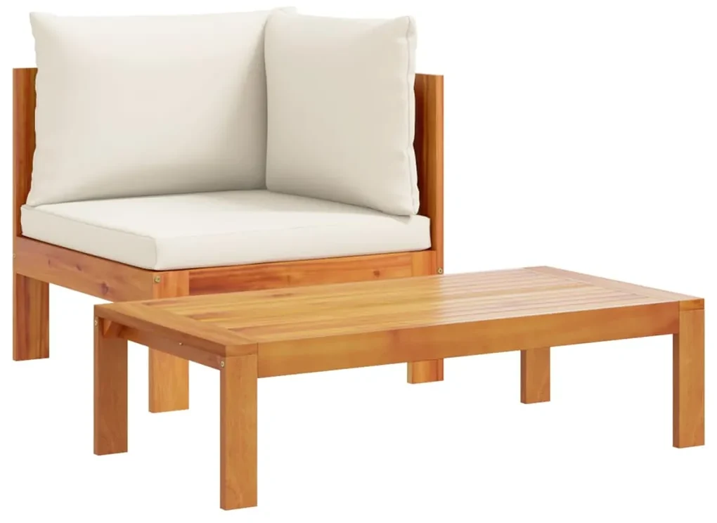 Set divano da giardino 6 pz con cuscini in massello di acacia