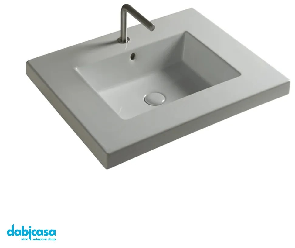 Ceramica Tecla "Mars" Lavabo Da Incasso o Sospeso 70x54 Cm Bianco Lucido