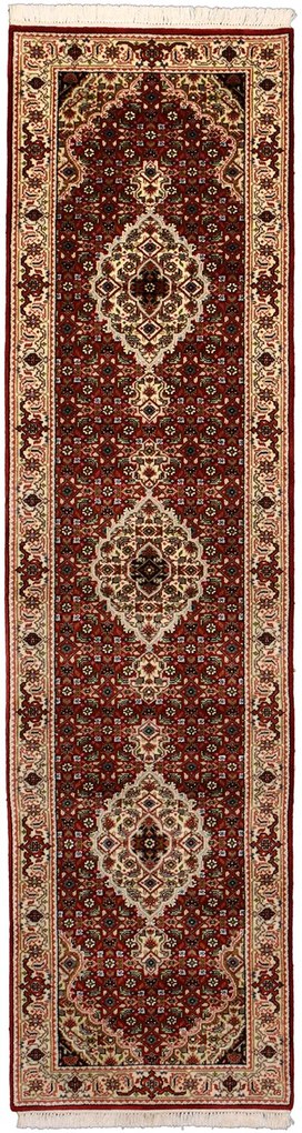 Tabriz Tappeto 270x70 Rosso (Indian) Annodato A Mano