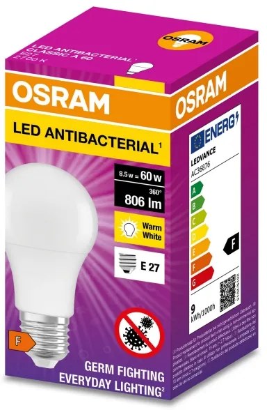 Lampadina LED Antibatterica A60 E27/8,5W/230V 2700K - Osram