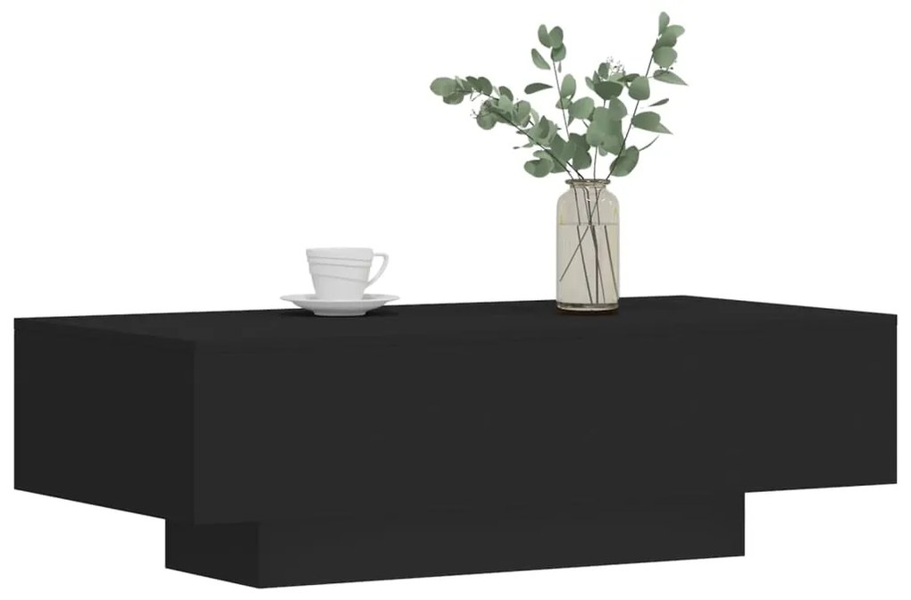 Tavolino da salotto nero 100x49,5x31 cm in legno multistrato