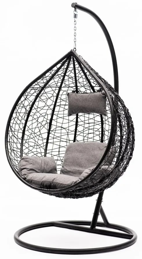 Poltrona sospesa grigio scuro in rattan artificiale Noela - Bonami Selection