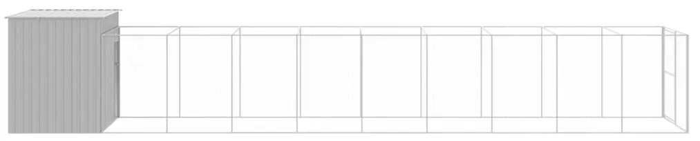 Casetta cani corsa grigio chiaro 214x1069x181cm acciaio zincato