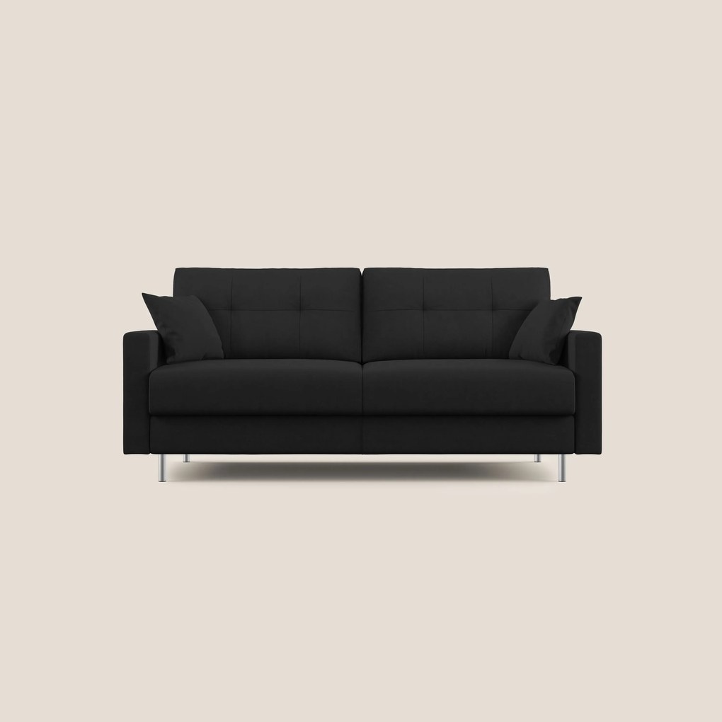 Megan divano letto matrimoniale in microfibra smacchiabile T11 nero