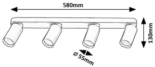 Rabalux 73078 - Faretto MIRINA 4xGU10/5W/230V oro