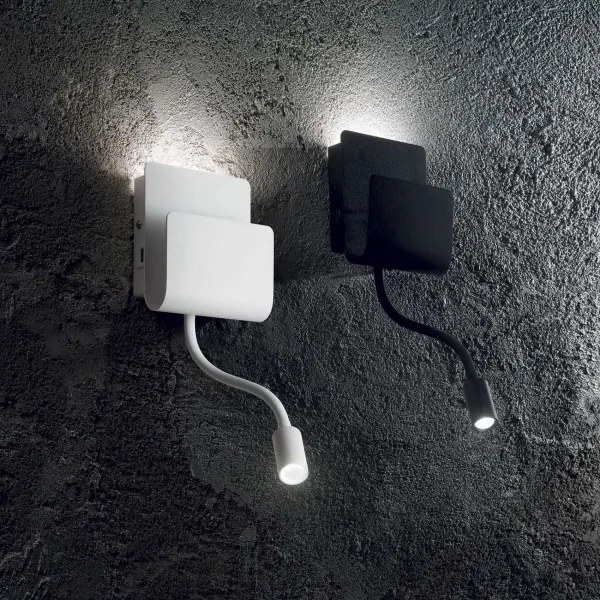 Ideal Lux - Luce Spot da parete a LED PROBE LED/9,5W/230V USB bianco