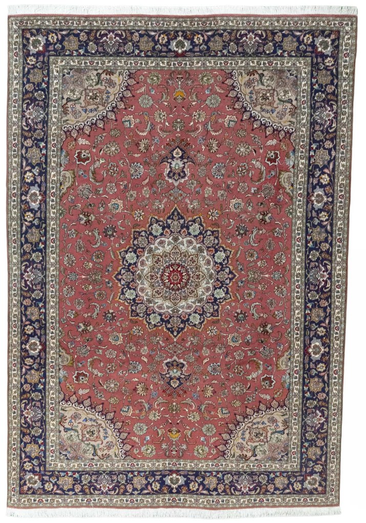 Tabriz Tappeto 300x210 Rosso (Iran) Annodato A Mano