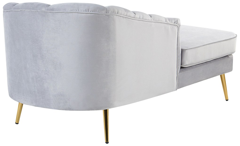 Chaise longue velluto grigio destra ALLIER Beliani