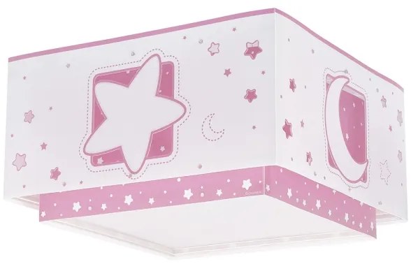 Dalber 63236S - Plafoniera per bambini MOONLIGHT 2xE27/60W/230V rosa