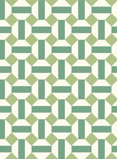 Cole & Son Carta da parati Alicatado - Leaf Greens on Chalk