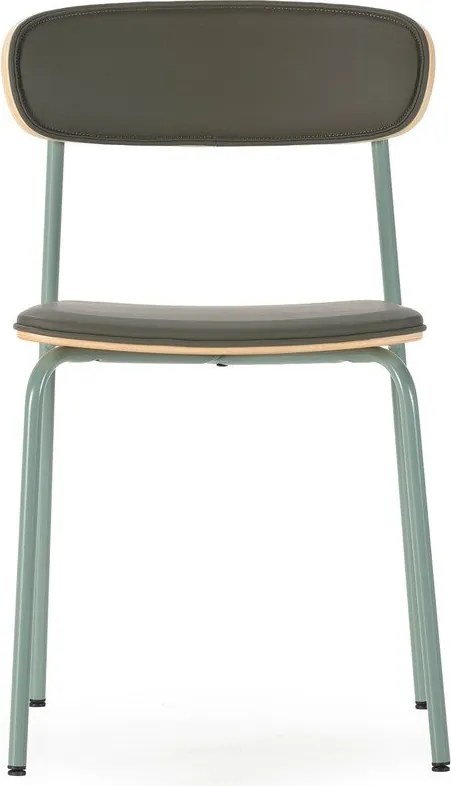 Sedie da pranzo in set verde scuro in imbottito impilabili 2 pz Saula – Marckeric