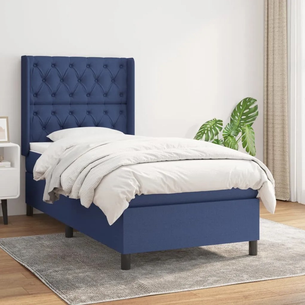 Giroletto A Molle Con Materasso Blu 80x200 Cm İntessuto /
